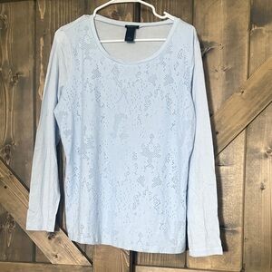 Ann Taylor Light Blue Long Sleeve Tee